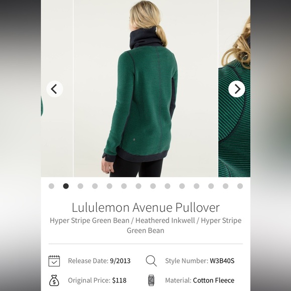 Lululemon- Avenue Pullover- GreenBean/Inkwell- ~Sz 12 (No Size Dot) - Picture 4 of 17
